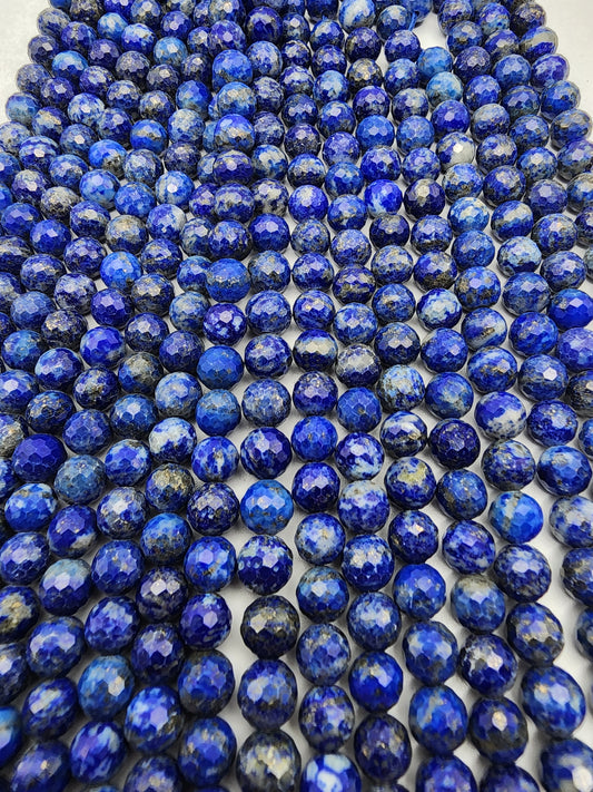 6mm Lapis Lazuli Faceted Bead Strand.