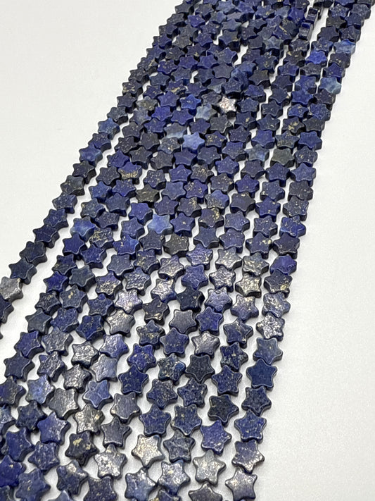 6mm Lapis Lazuli Star Beads.