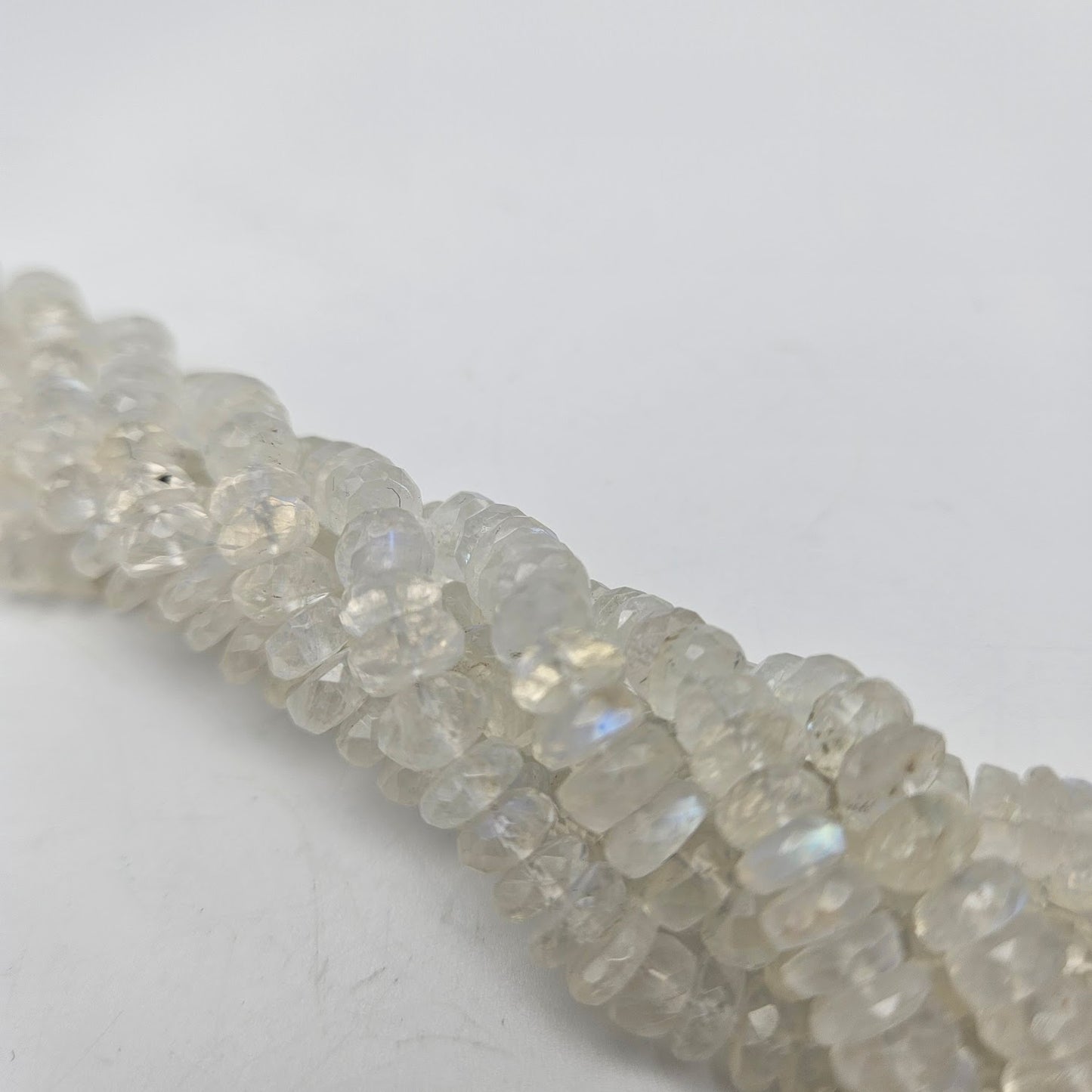 6mm Moonstone Rondell Faceted Bead Strand.