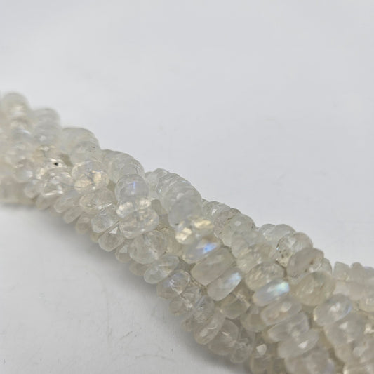 6mm Moonstone Rondell Faceted Bead Strand.
