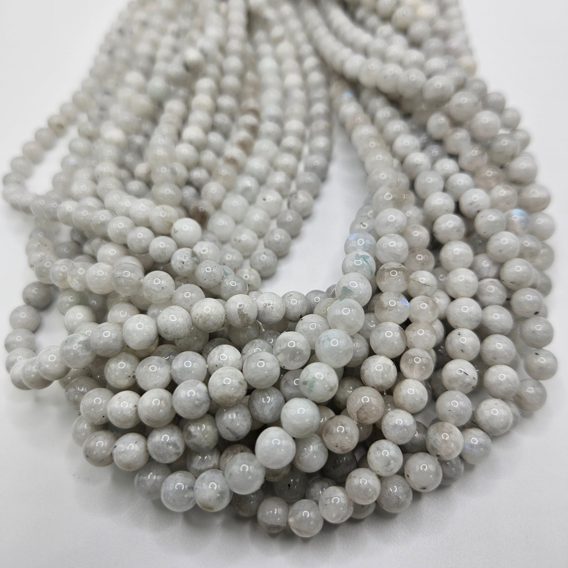 6mm Moonstone Round Bead Strand A Quality.