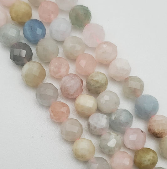 6mm Morganite Faceted Bead Strand.