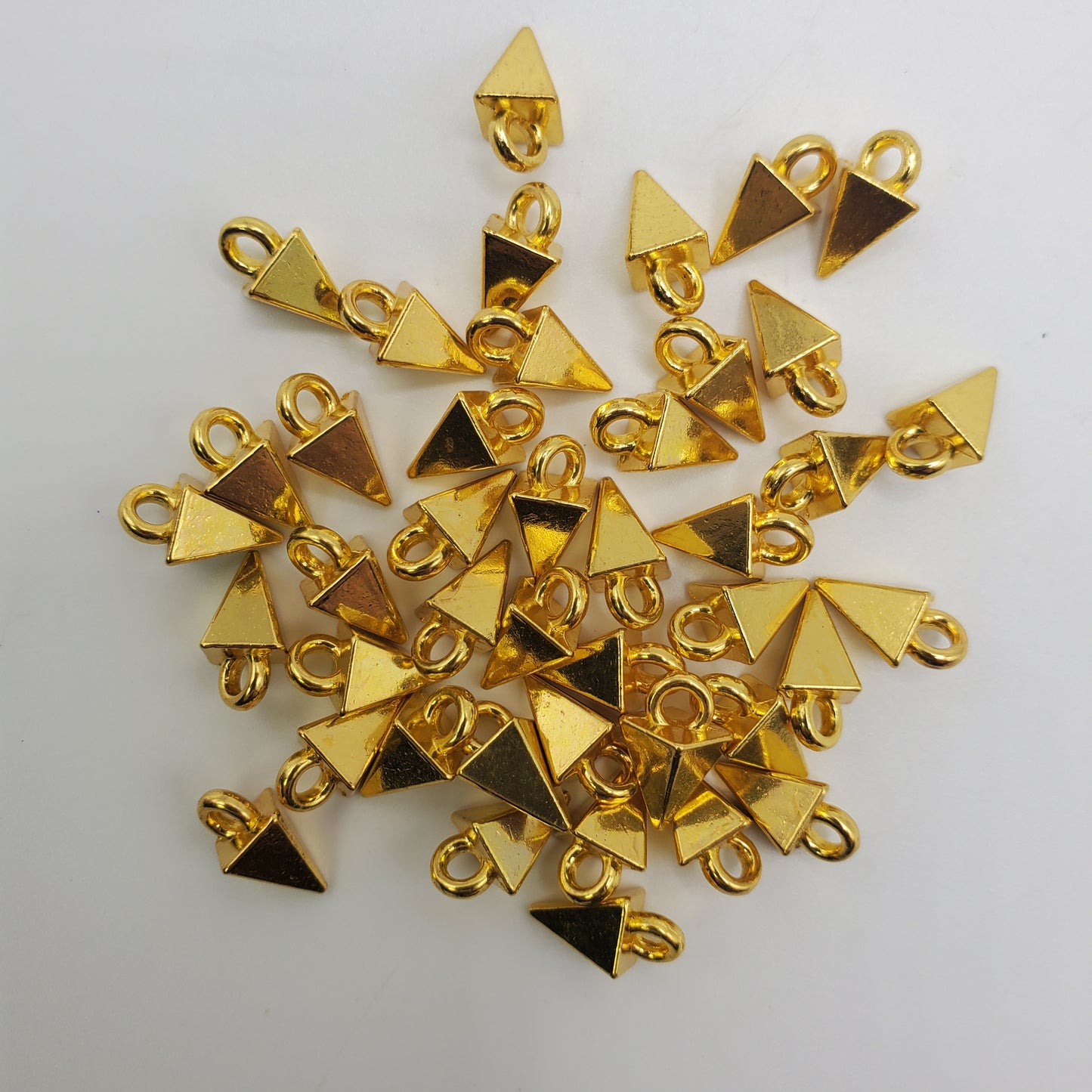 6mm Pewter Gold Pyramid Charm.