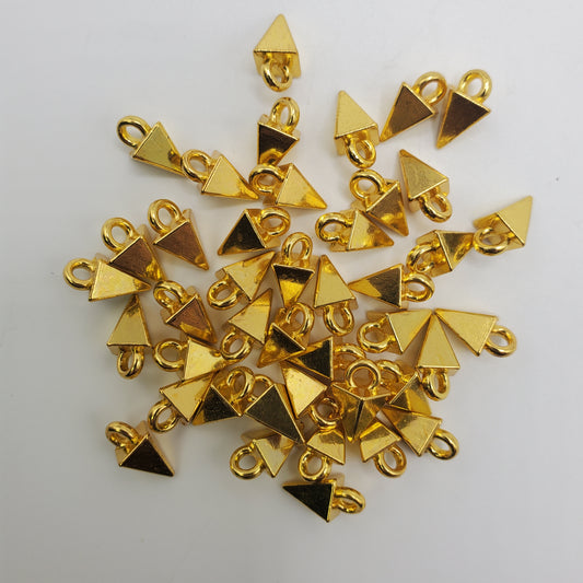 6mm Pewter Gold Pyramid Charm.