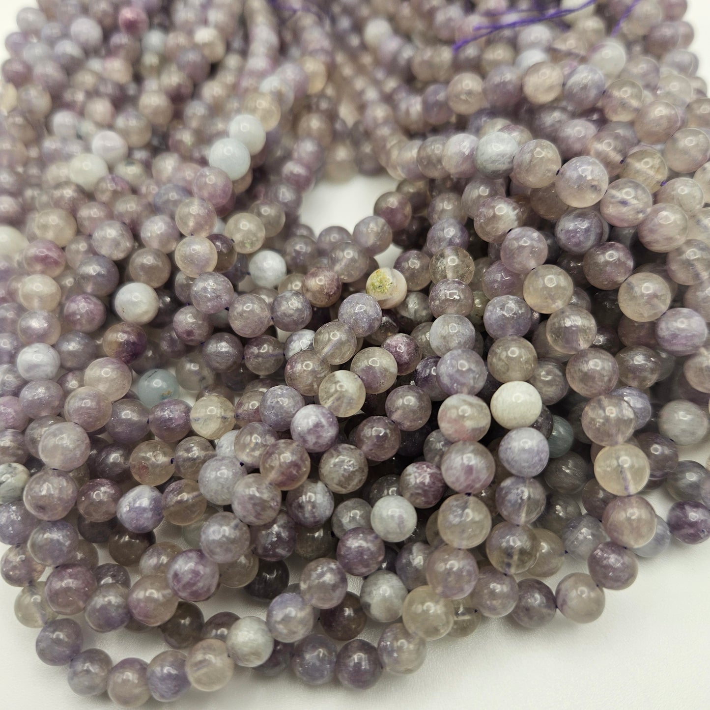 6mm Purple Tourmaline Round Bead Strand.