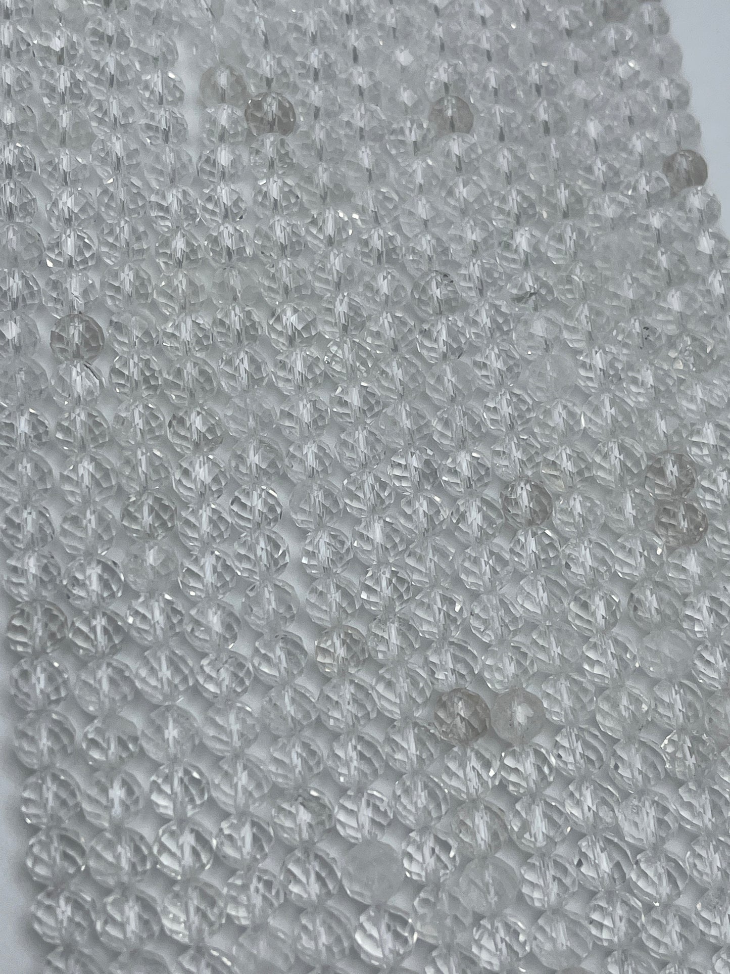 6mm Quartz Faceted Round Bead Strand.