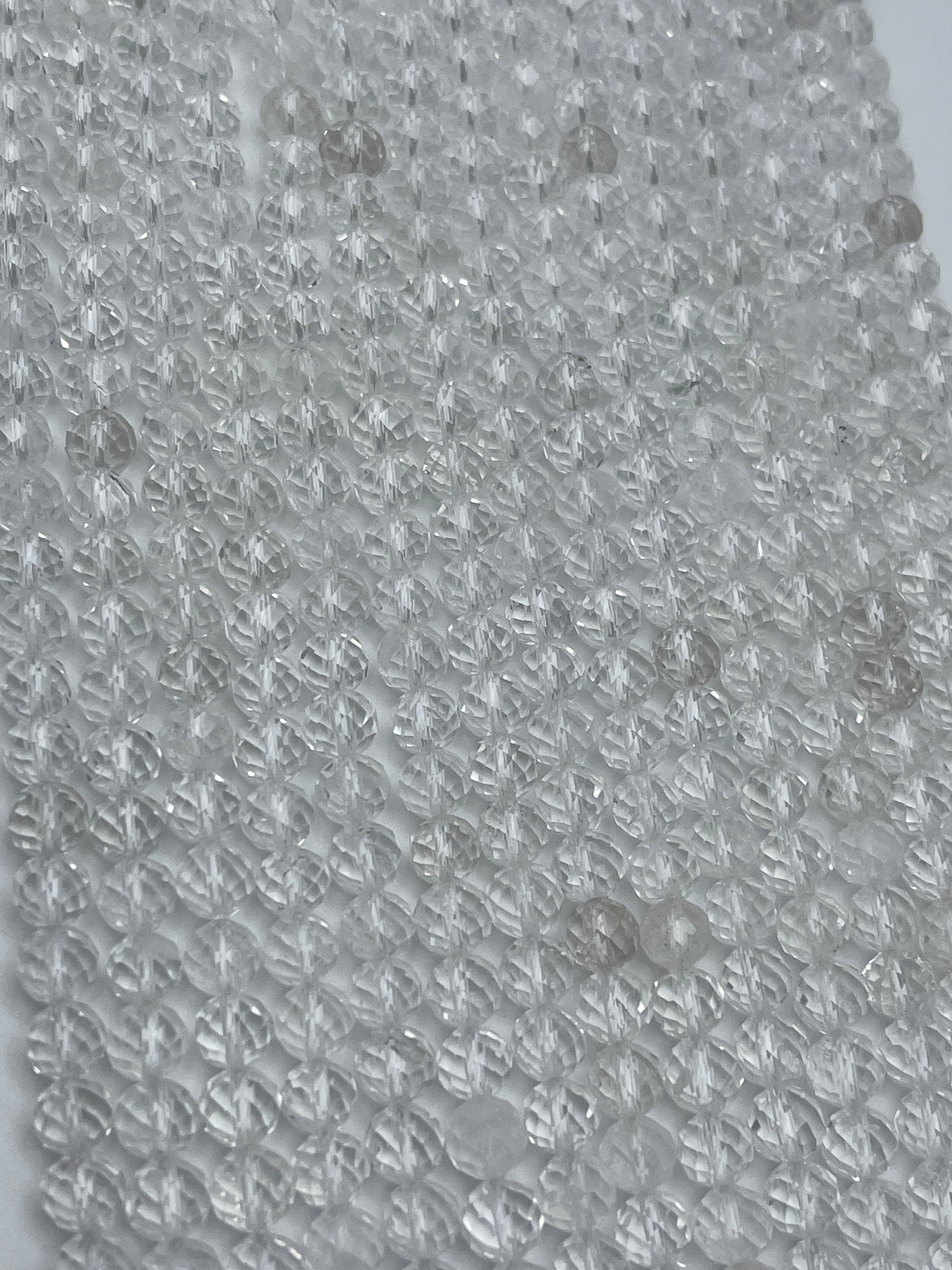 6mm Quartz Faceted Round Bead Strand.