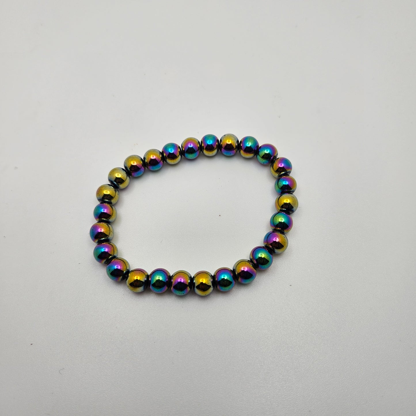 6mm Rainbow Hematite Stretch Bracelet.