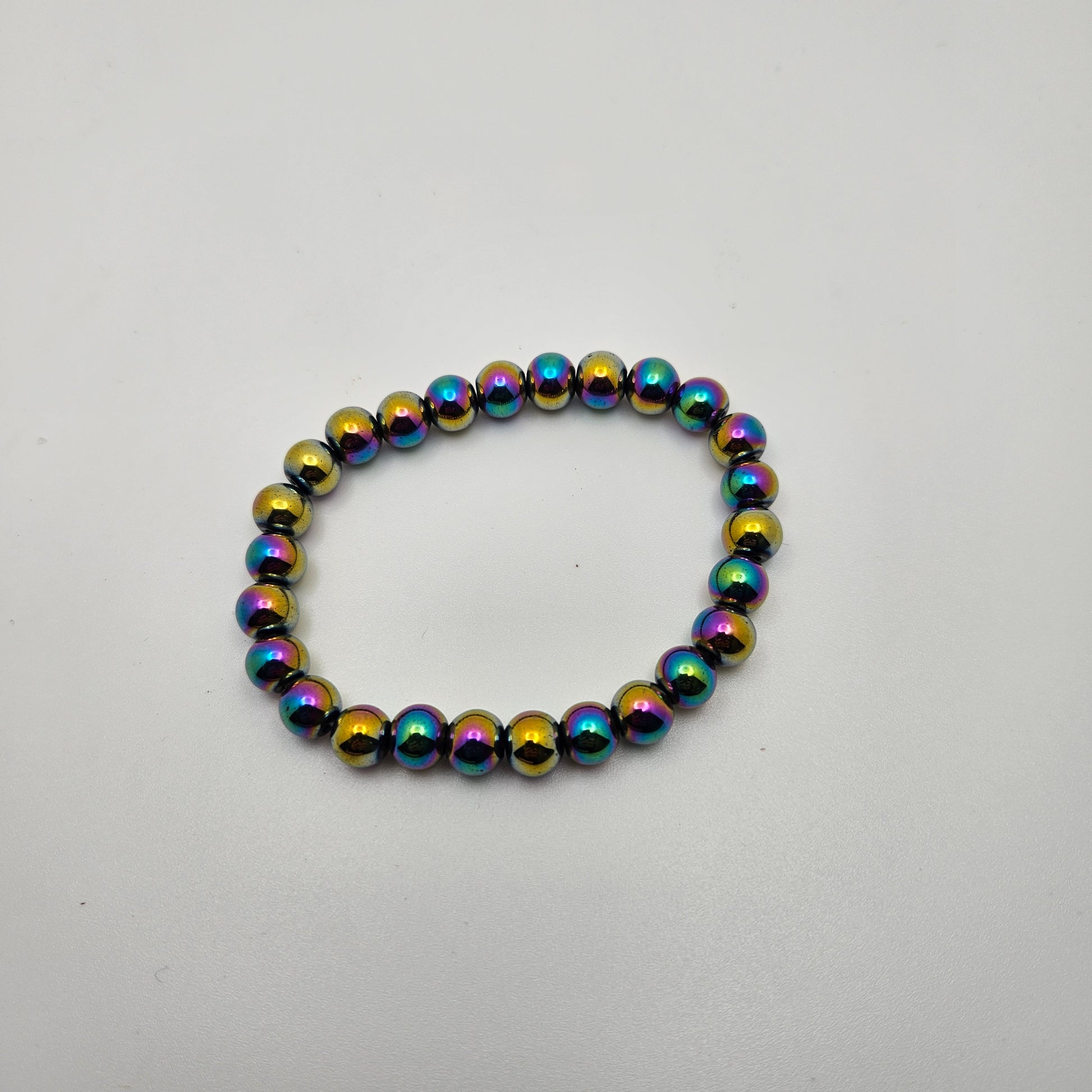 6mm Rainbow Hematite Stretch Bracelet.