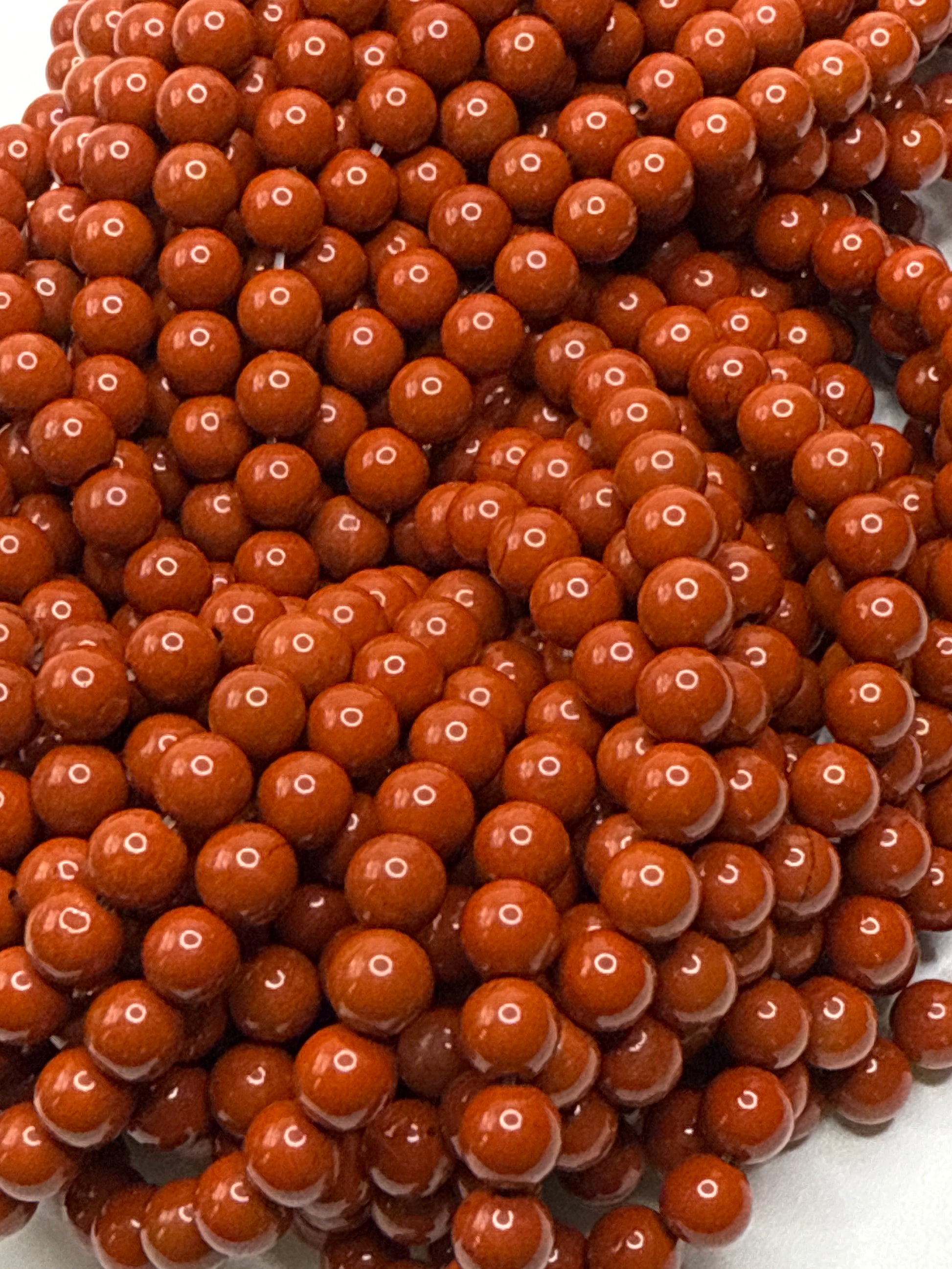 6mm Red Jasper Round Beads.