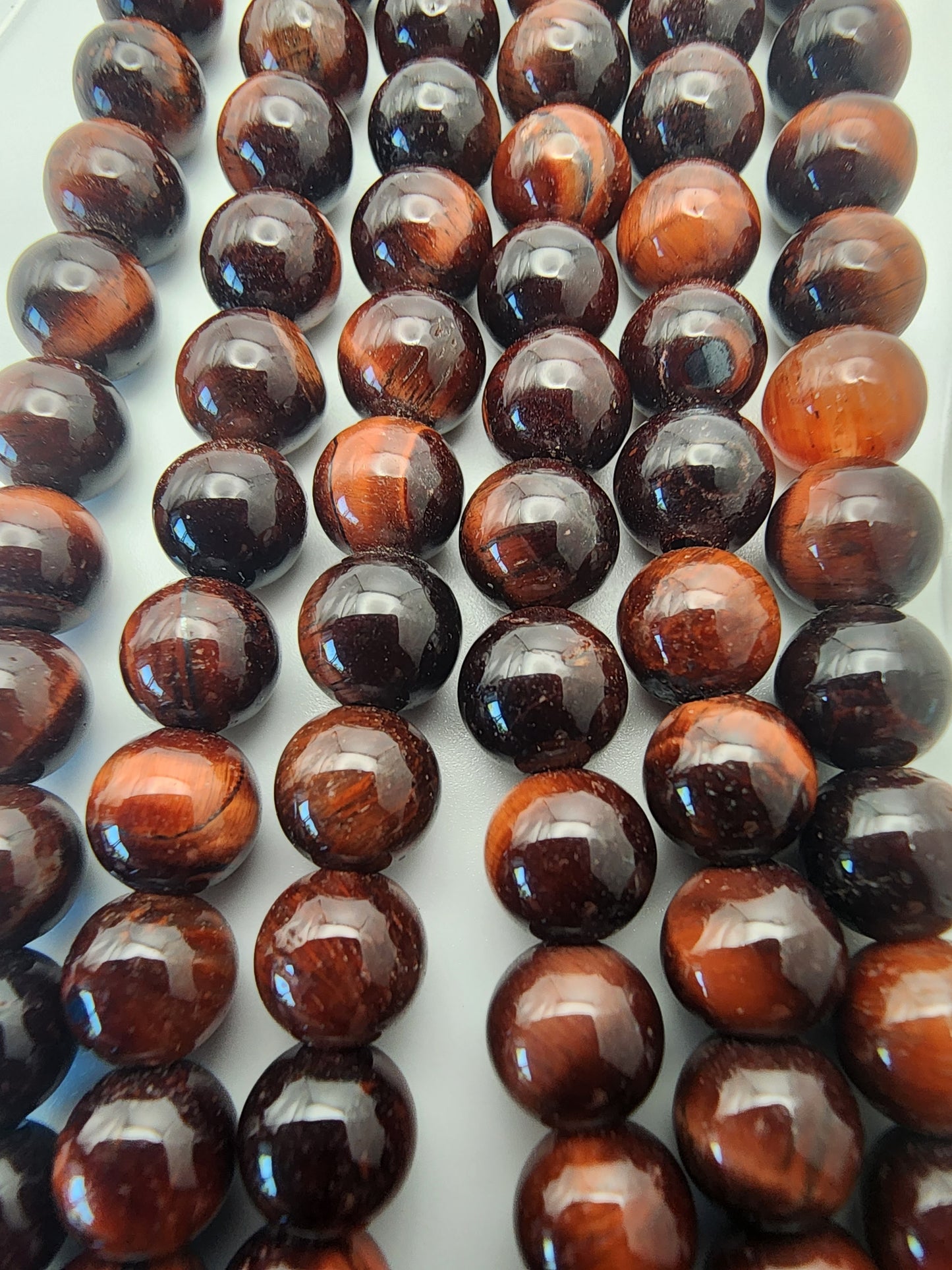 6mm Red Tiger's Eye Round Bead Strand.