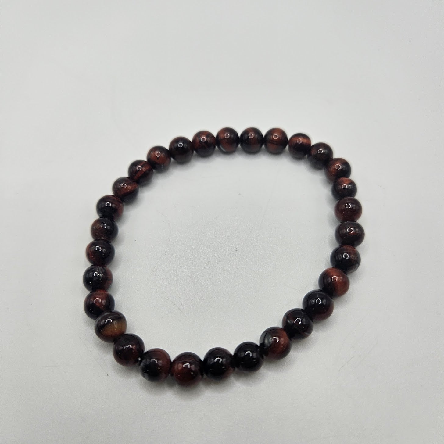 6mm Red Tiger Eye Stretch Bracelet.