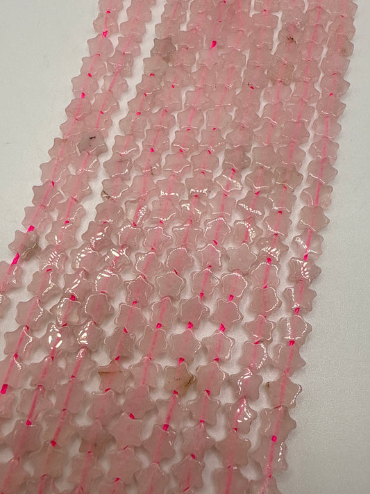 6mm Rose Quartz Star Beads.
