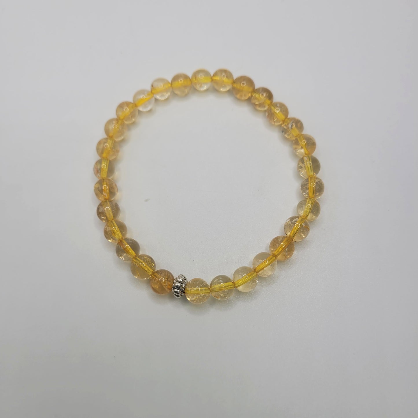 6mm Smooth Round Citrine Stretch Bracelet.