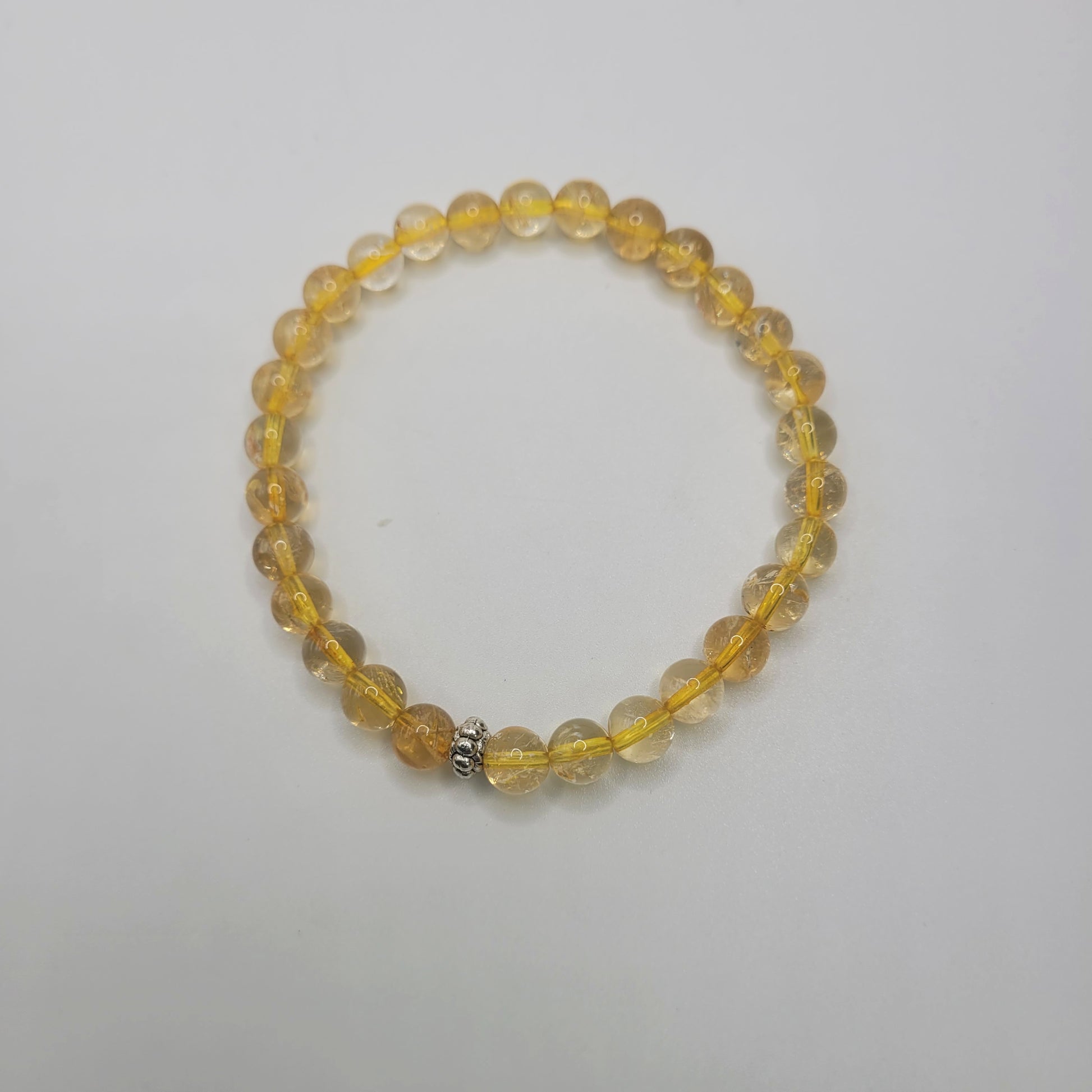 6mm Smooth Round Citrine Stretch Bracelet.