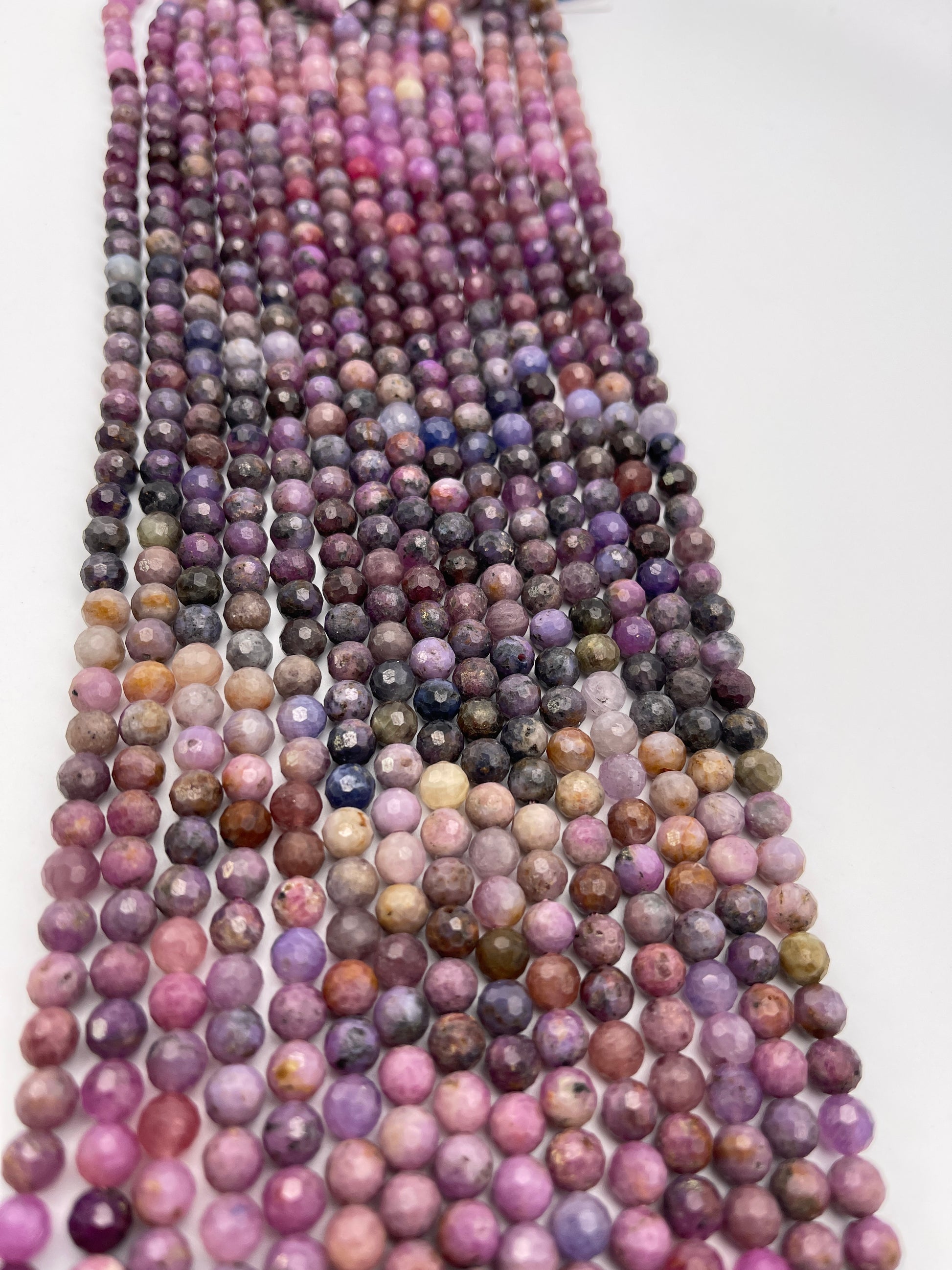 6mm Ruby Faceted Round Natural Bead Strand.