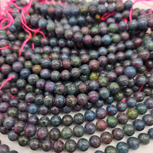 6mm Ruby Kyanite Round Bead Strand.