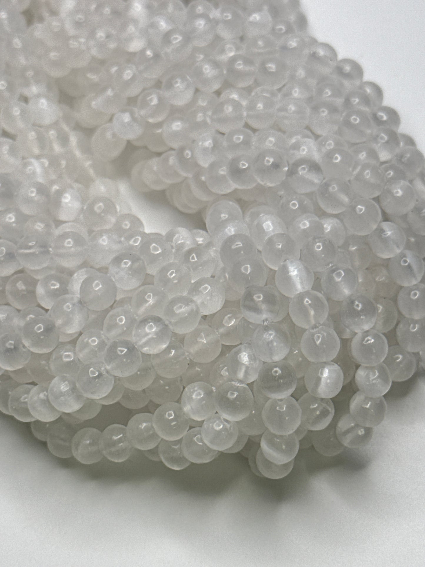 6mm Selenite Round Smooth.