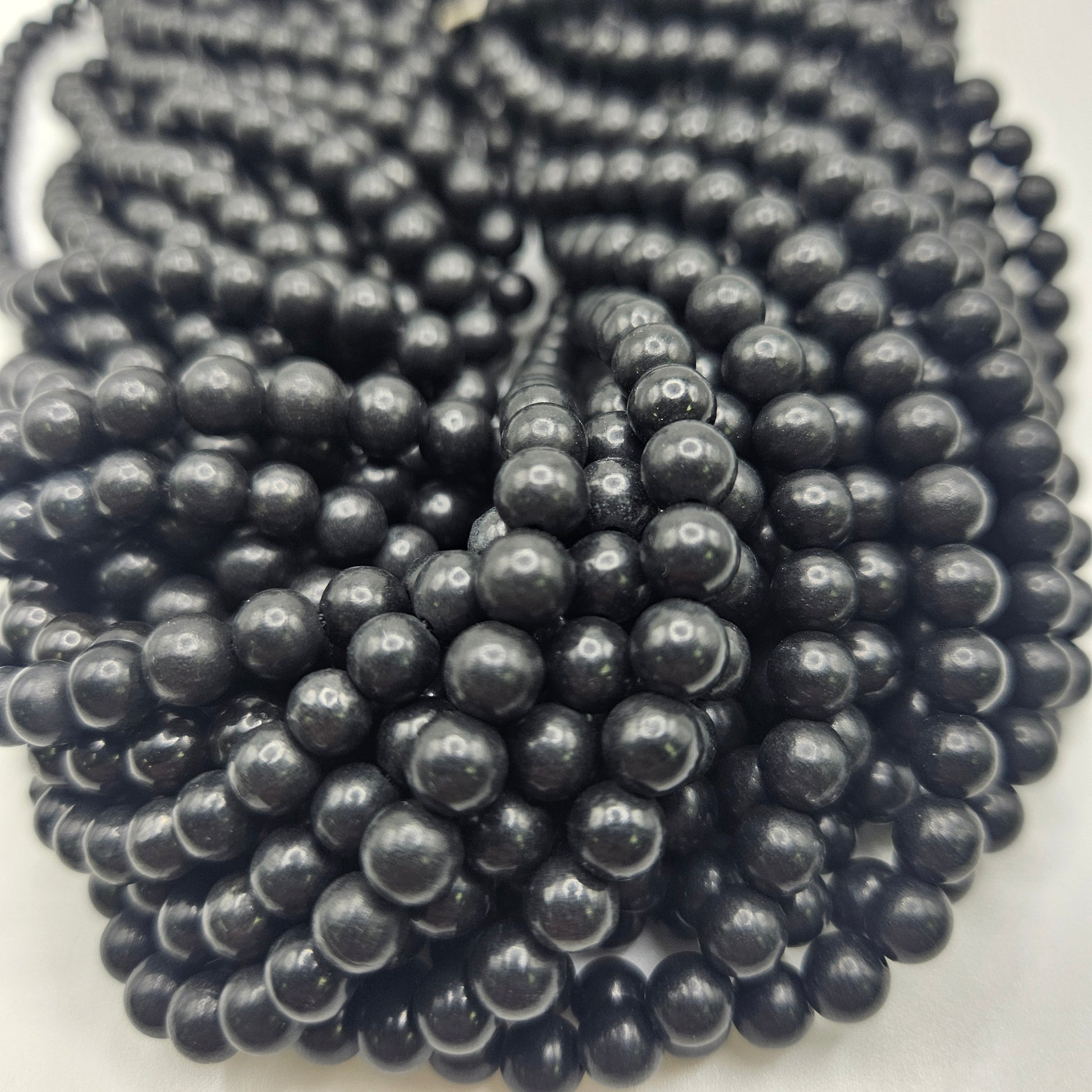 6mm Shungite Round Bead Strand.