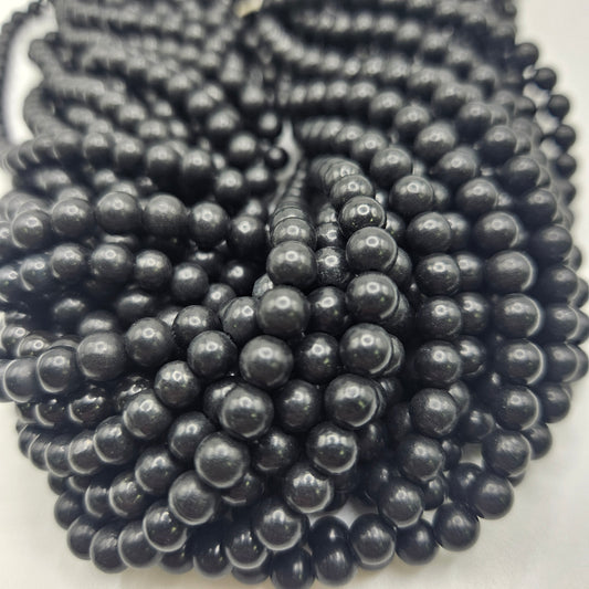 6mm Shungite Round Bead Strand.