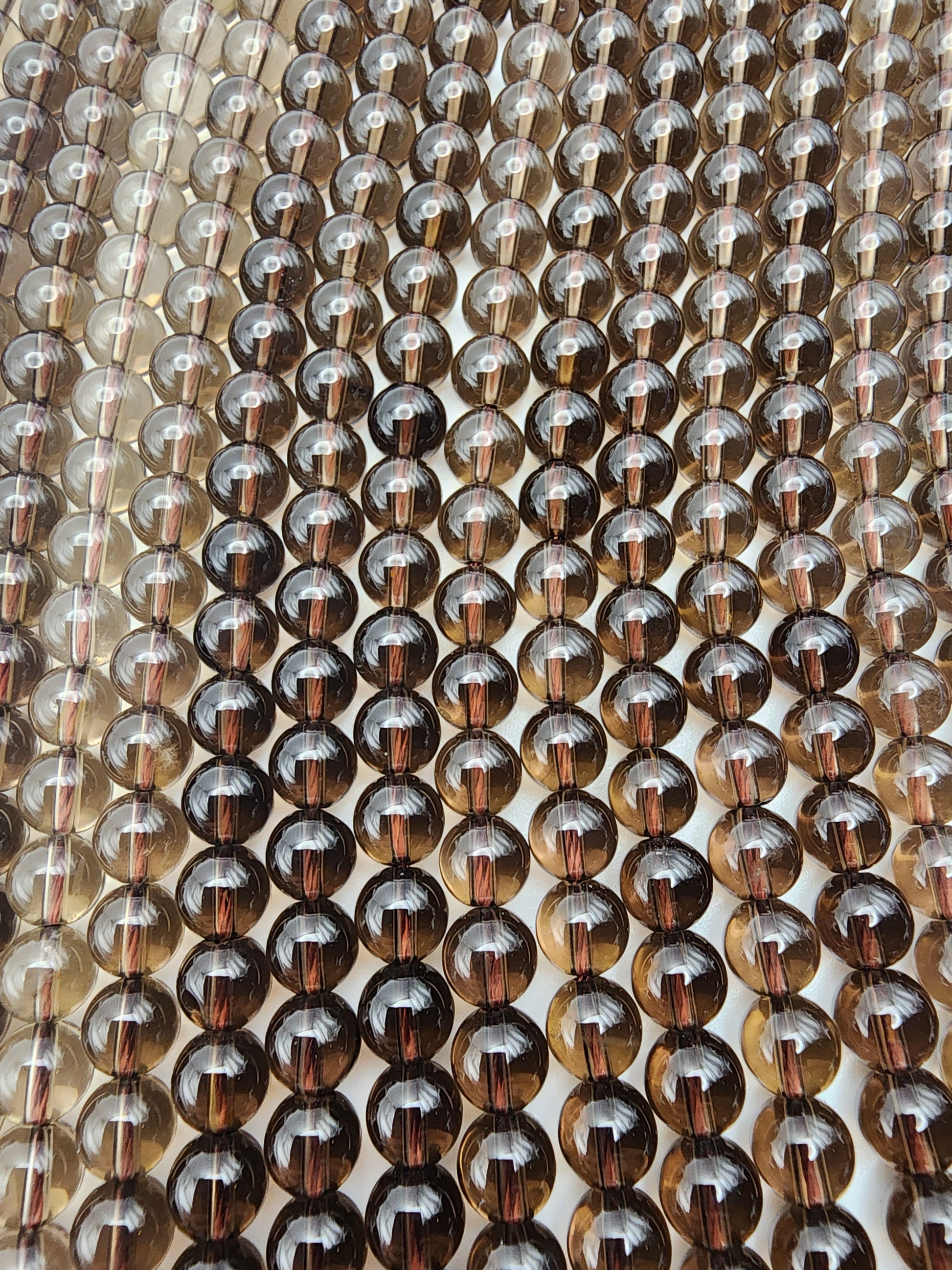 6mm Smokey Quartz Round Bead Strand.