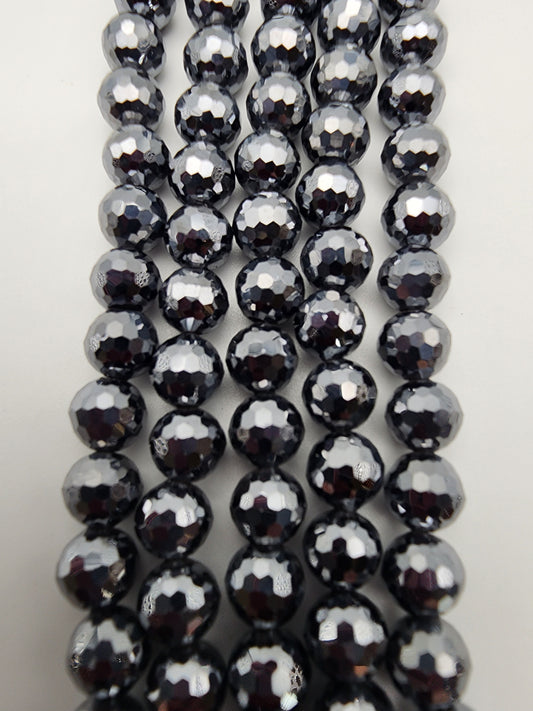 6mm Terahertz Faceted Bead Strand.