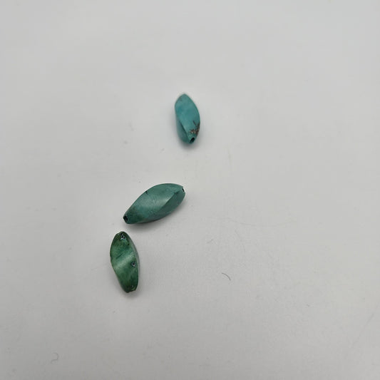 6mm Turquoise Twisted Bead Single.