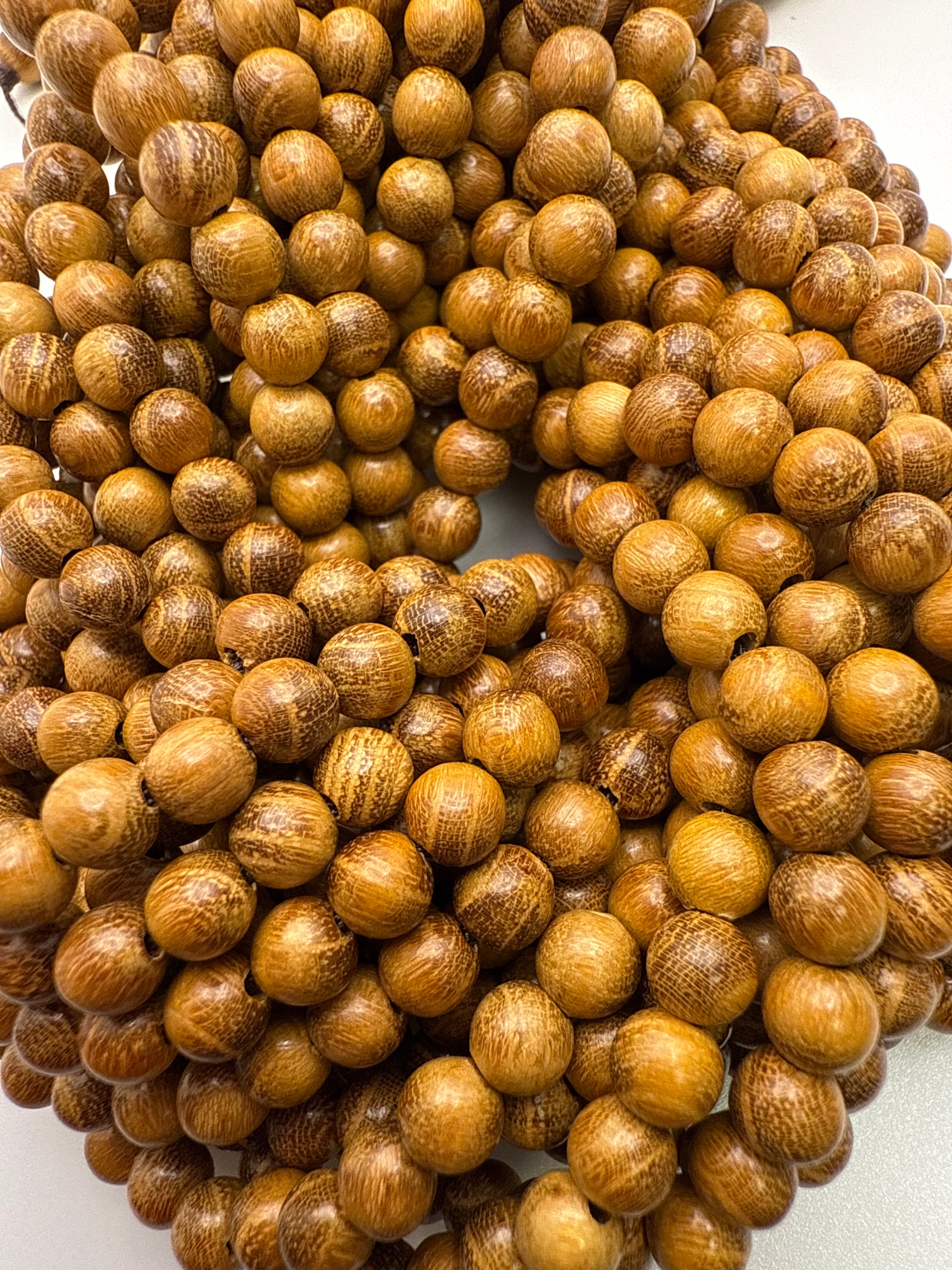 6mm Yellow Sandal Wood Beads.