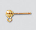 Gold Filled Ball Earring 4mm w/Ring and nut Pair
