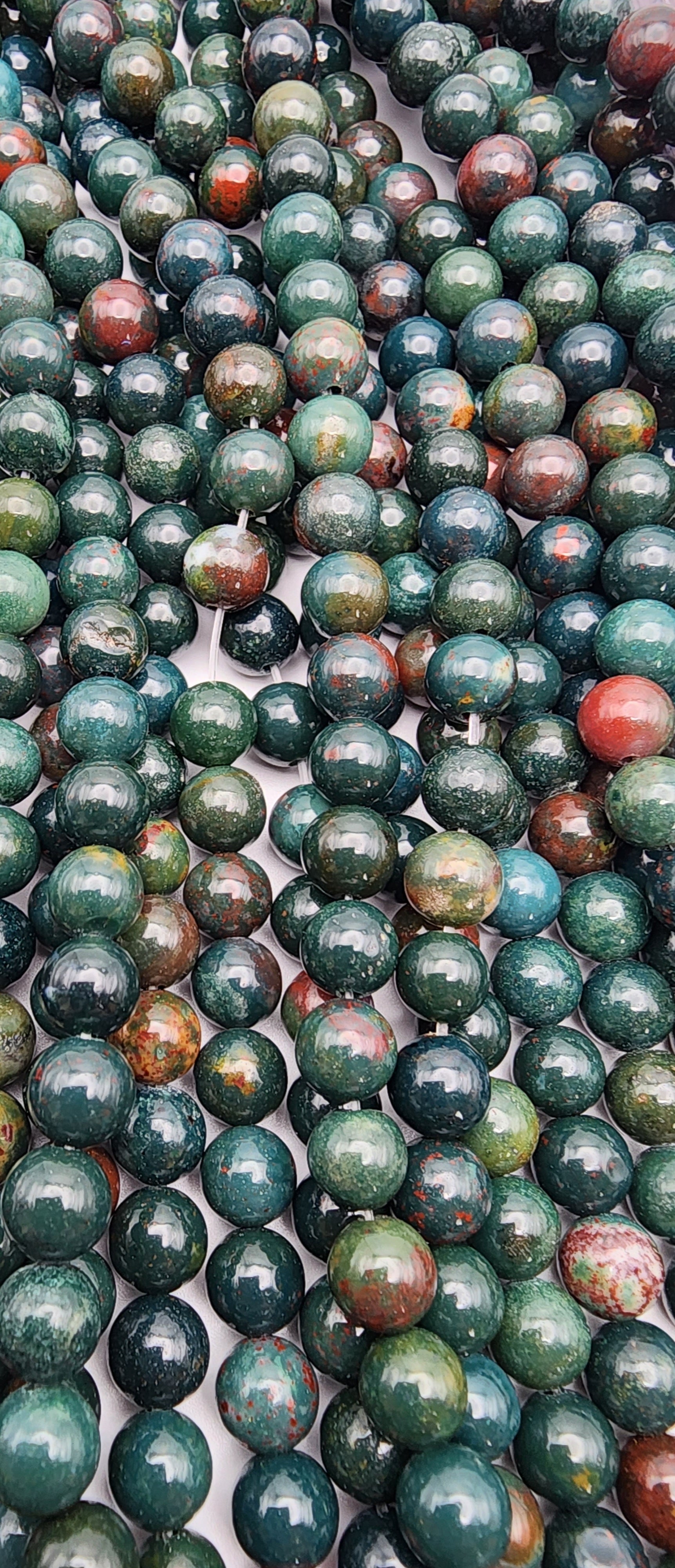 7mm Bloodstone Round Bead Strand.
