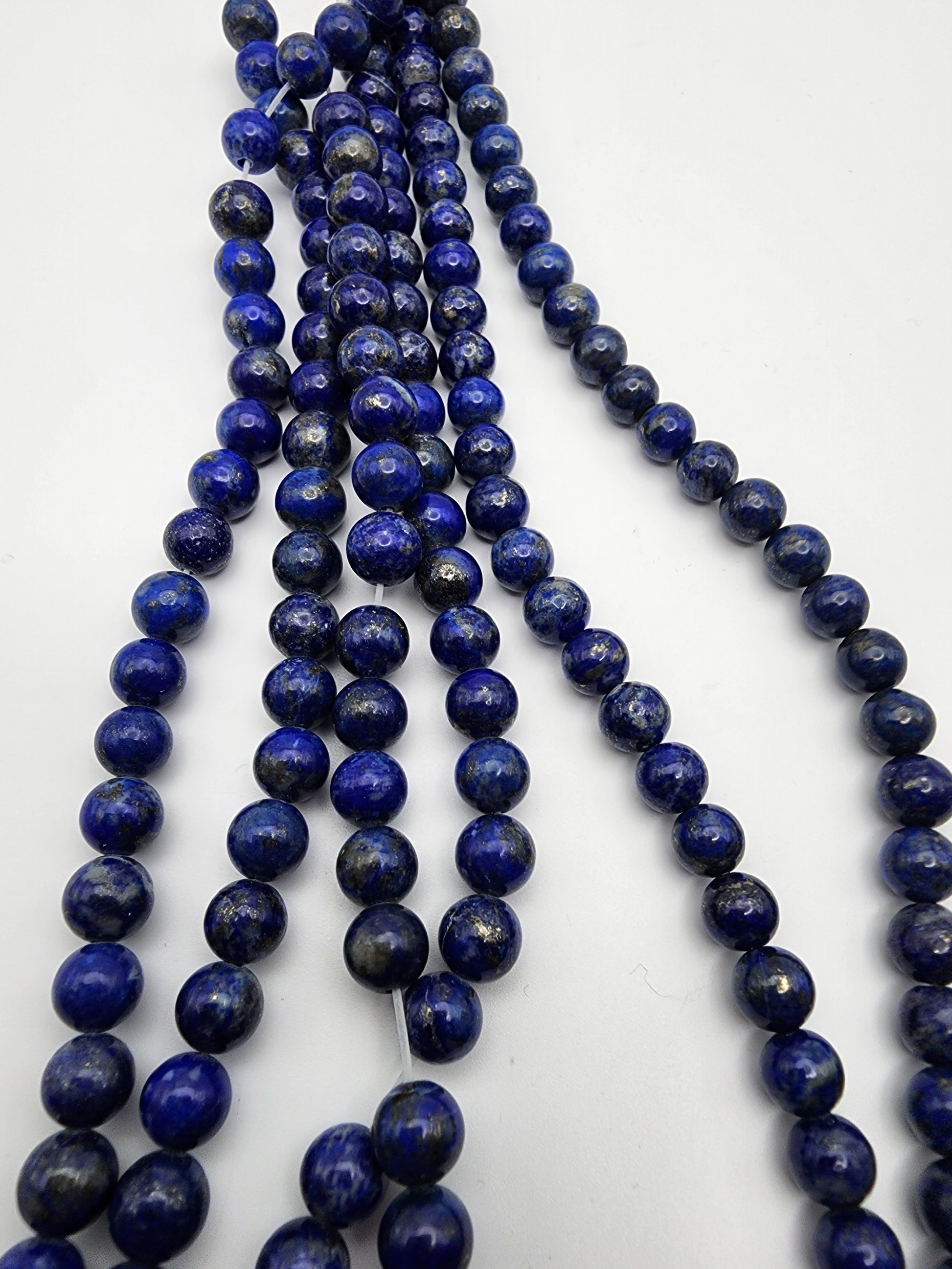 7mm Lapis Lazuli Round Bead Strand.
