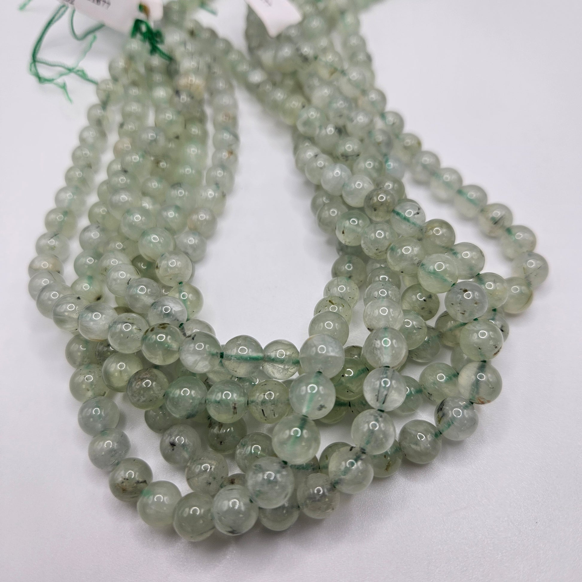 7mm Prehnite Round Bead Strand.