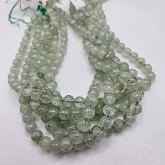 7mm Prehnite Round Bead Strand.