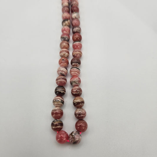 7mm Rhodochrosite Round Bead Strand.