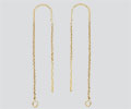 Gold Filled Threader Earring Center U Cable Chain 1.5 inch Front (overall 3")