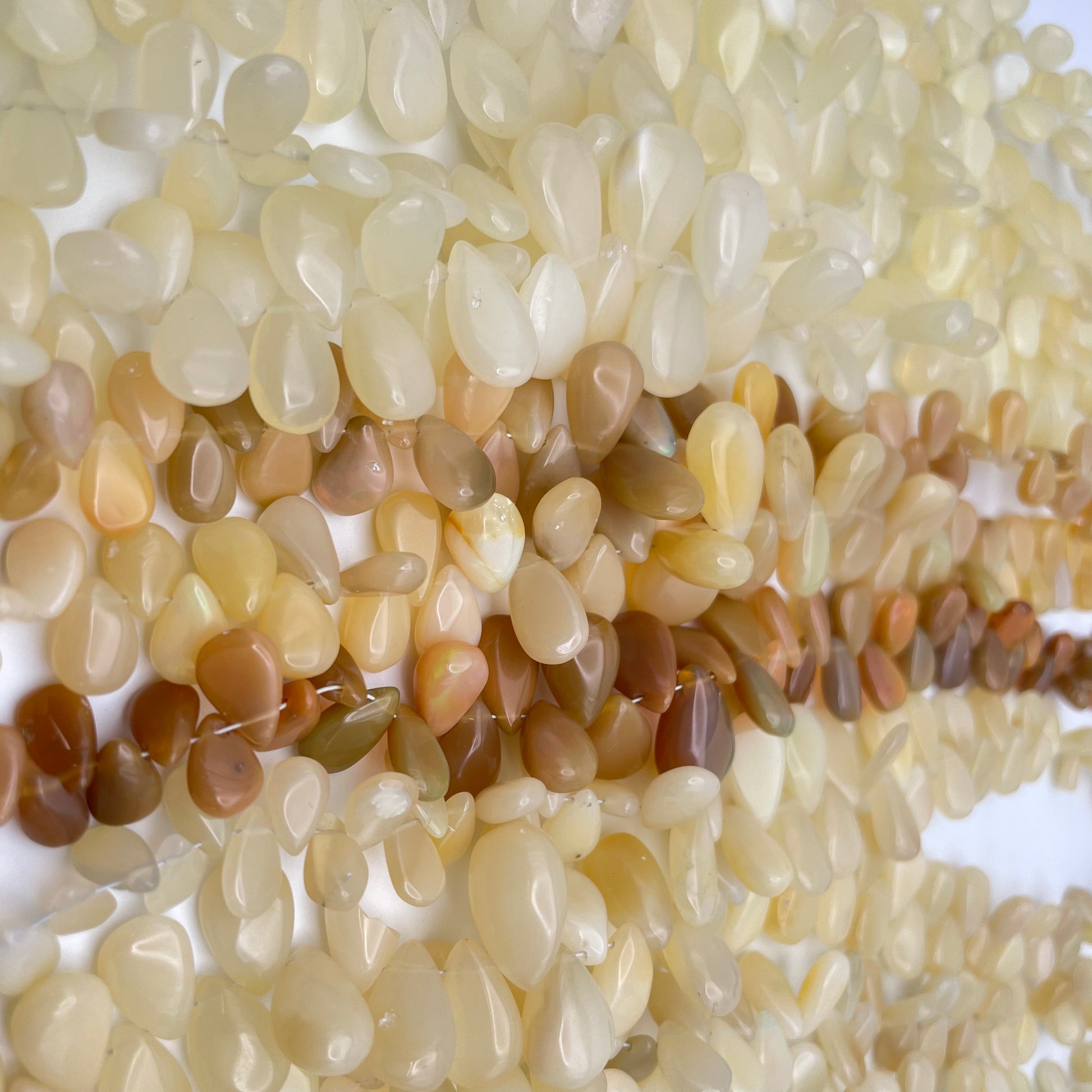 Assorted Opal Top Drill Teardrop Strand