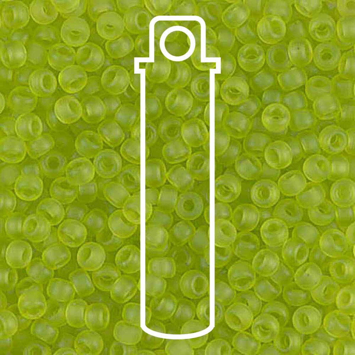 8/0 MATTE TR CHARTREUSE MIYUKI APPRX 22GM TUBE.