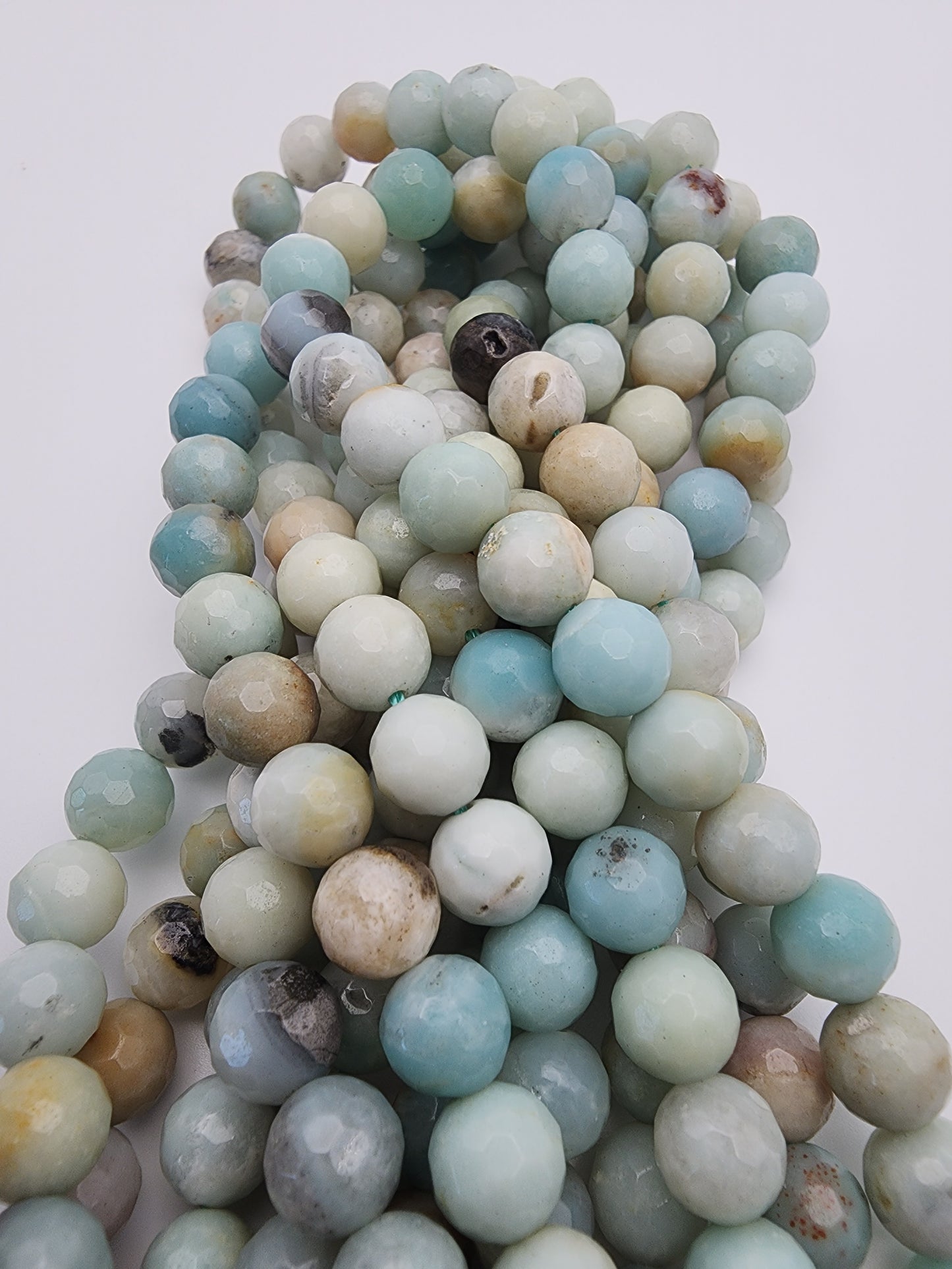 8mm Amazonite Faceted Bead Strand.