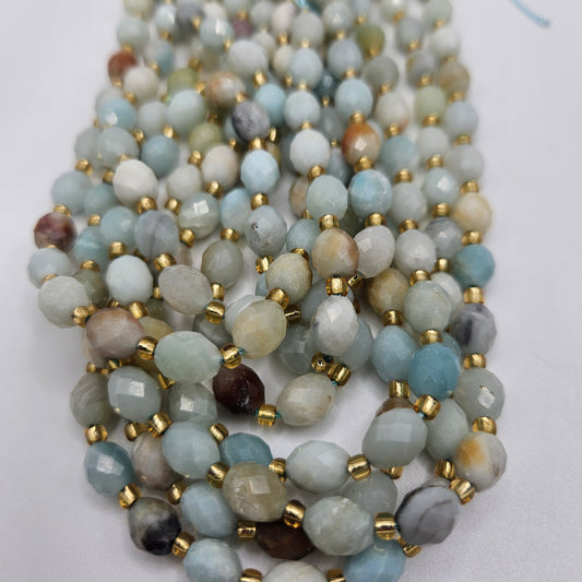 8mm Amazonite Faceted Oval Bead Strand.