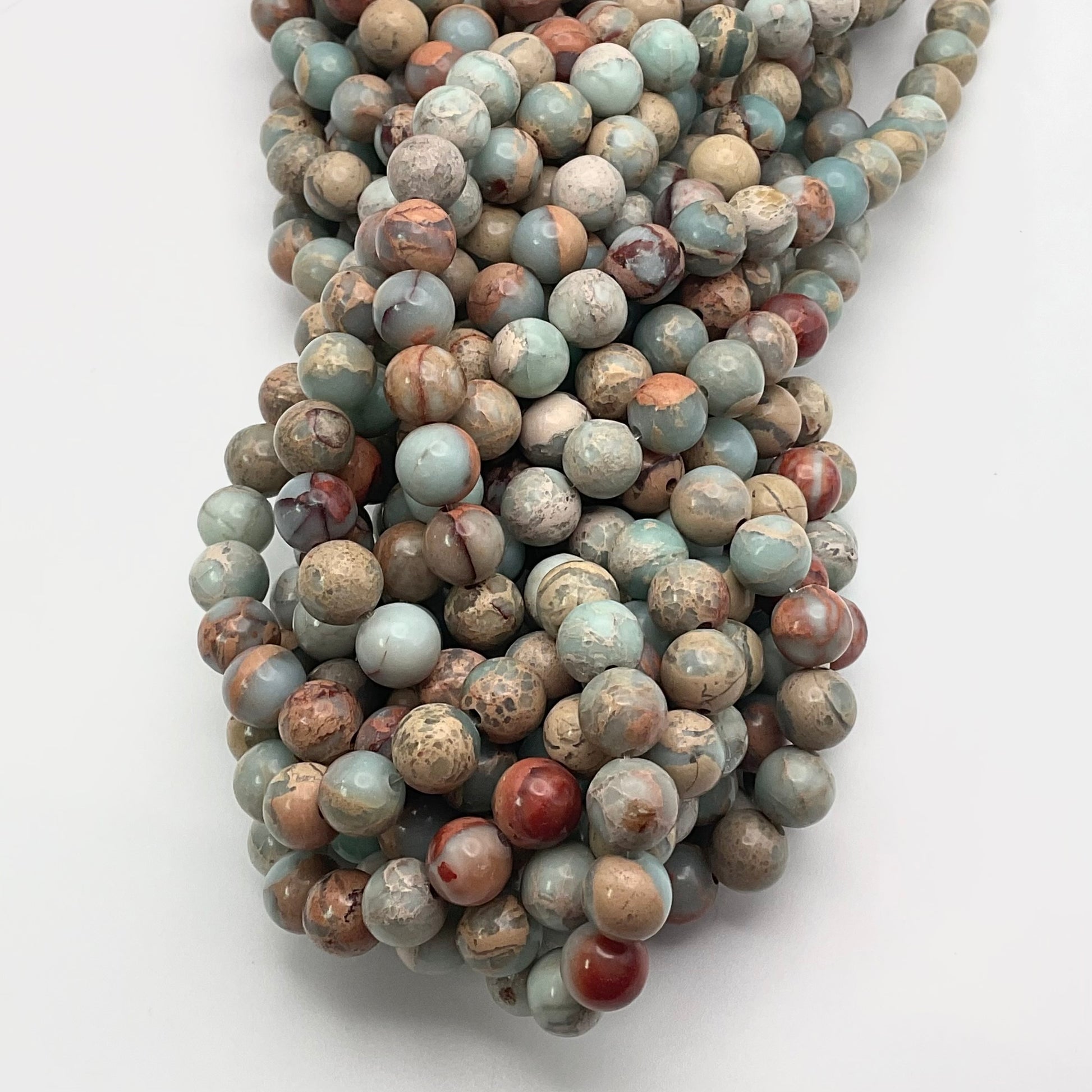 8mm Aqua Terra Jasper Round Smooth.