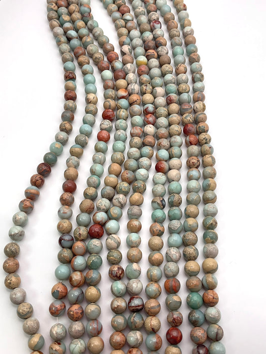 8mm Aqua Terra Jasper Round Smooth.