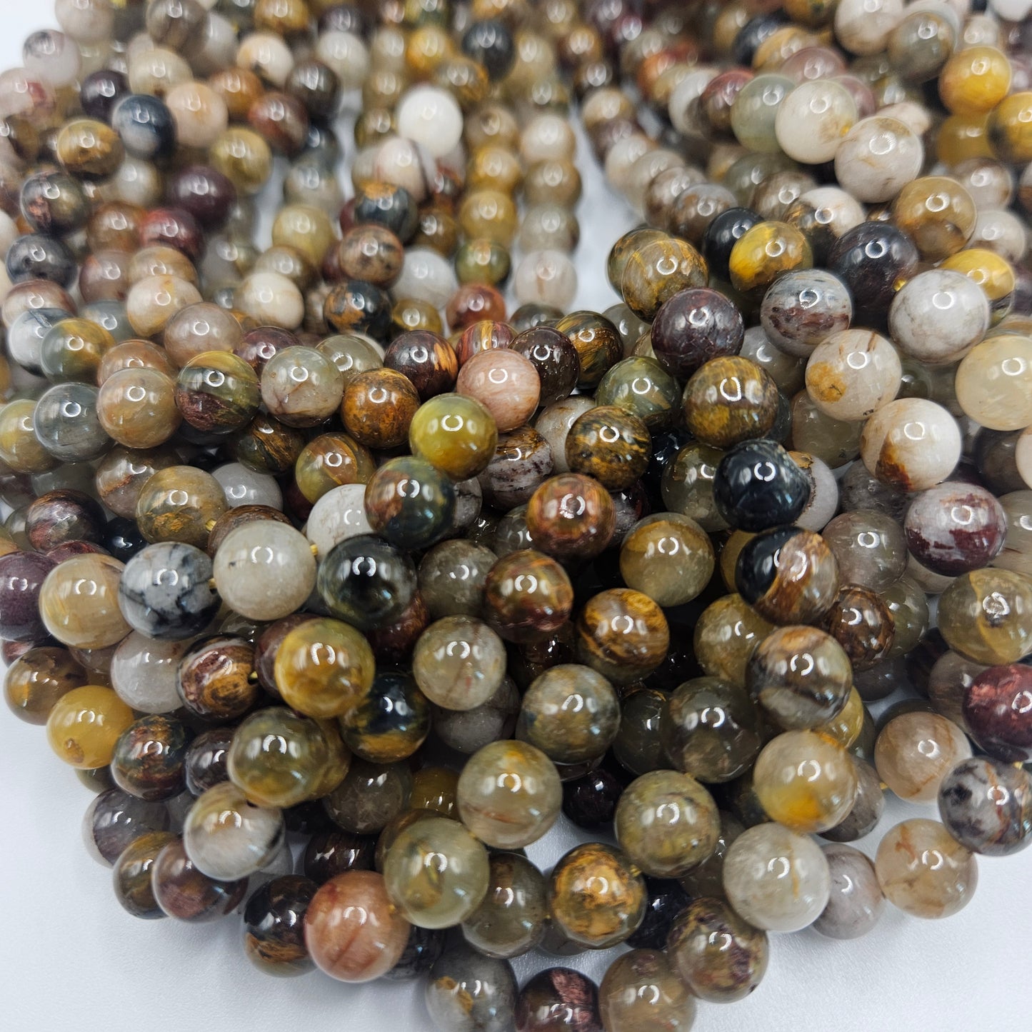 8mm Australian Pietersite Round Bead Strand.