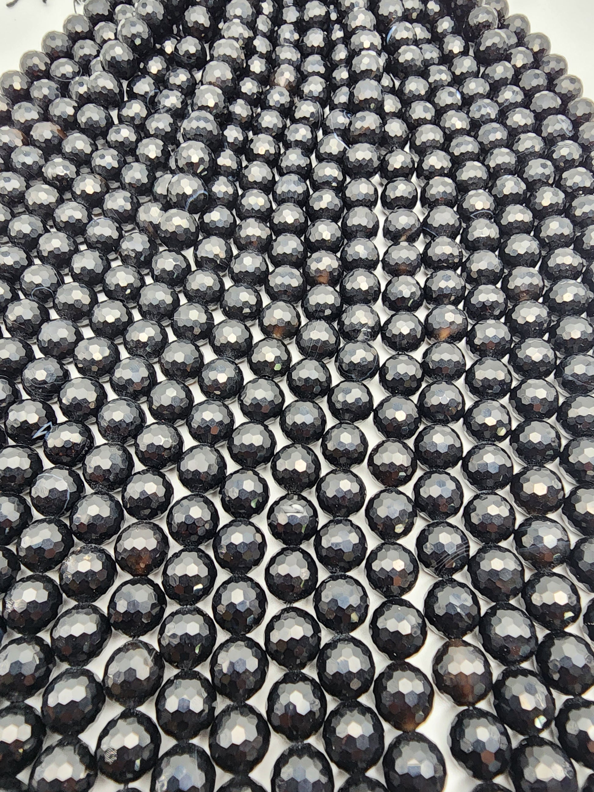 8mm Black Agate Bead Strand.
