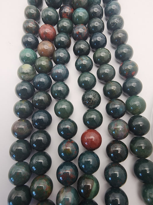8mm Bloodstone Round Bead Strand.