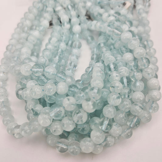8mm Blue Quartz Round Bead Strand.