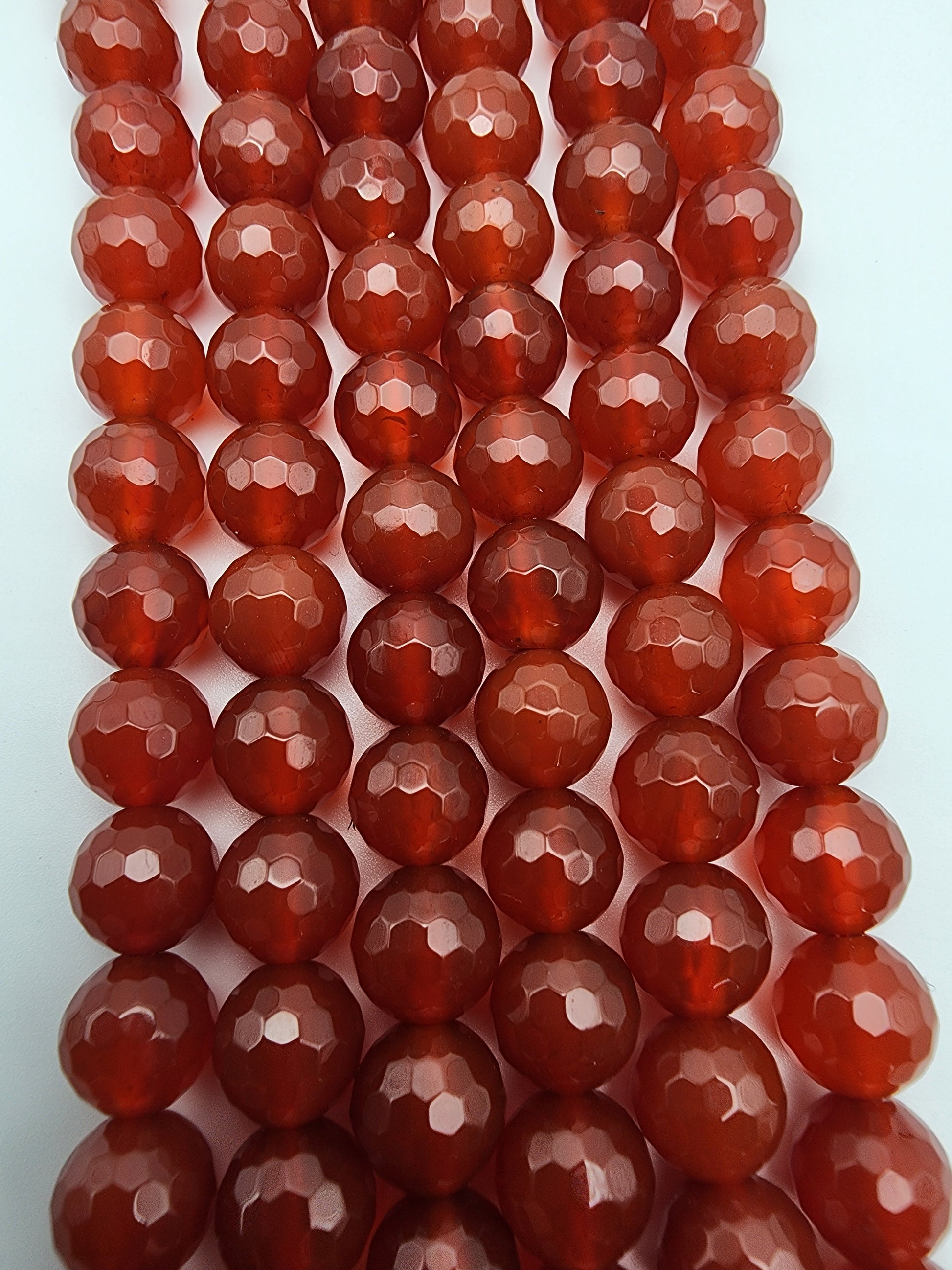 8mm Carnelian Faceted Beads