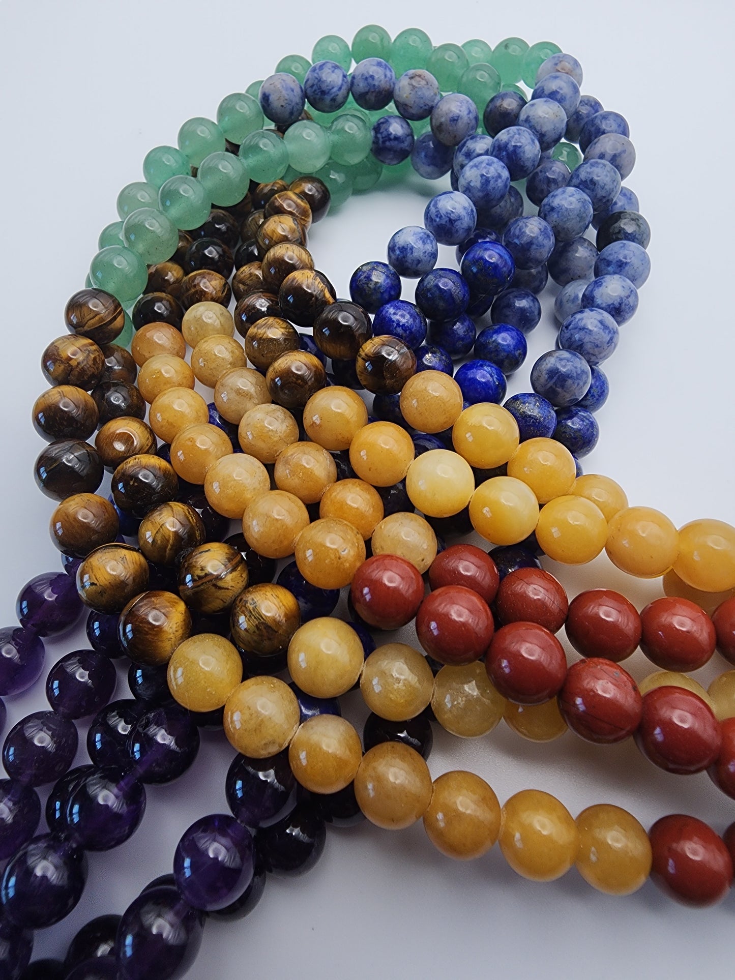 8mm Chakra Beads Round Bead Strand.