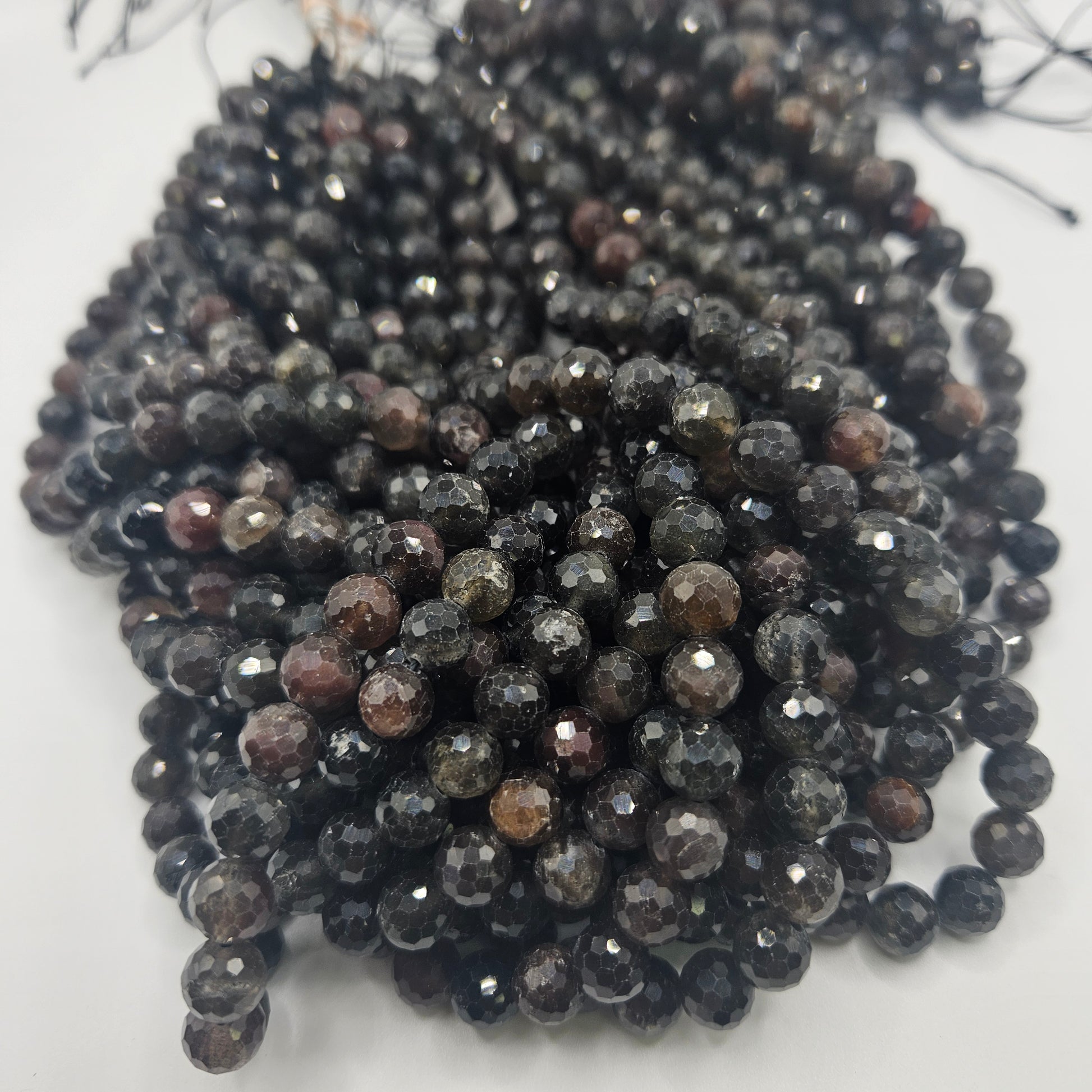 8mm Chrysoberyl Faceted Round Bead Strand.