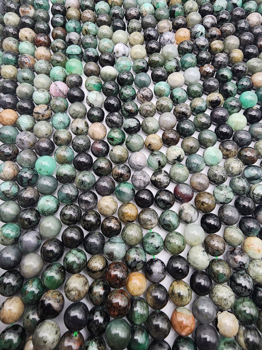 8mm Emerald Round Bead Strand.