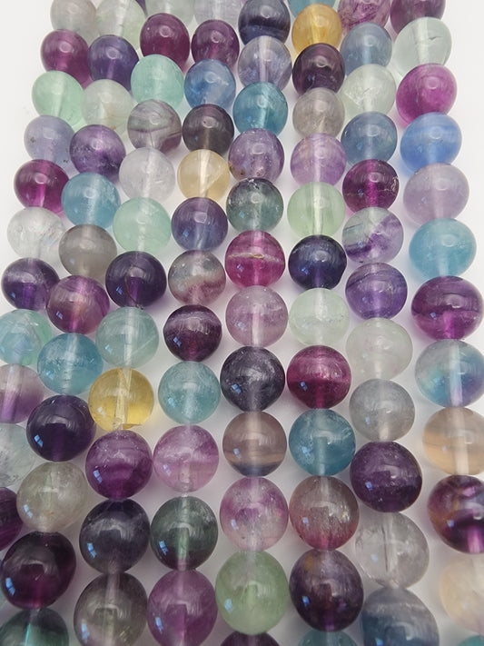 8mm Fluorite Round Bead Strand.